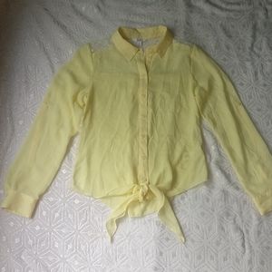 Lace Tie Front Blouse